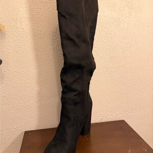 JustFab Black Over the Knee Boots